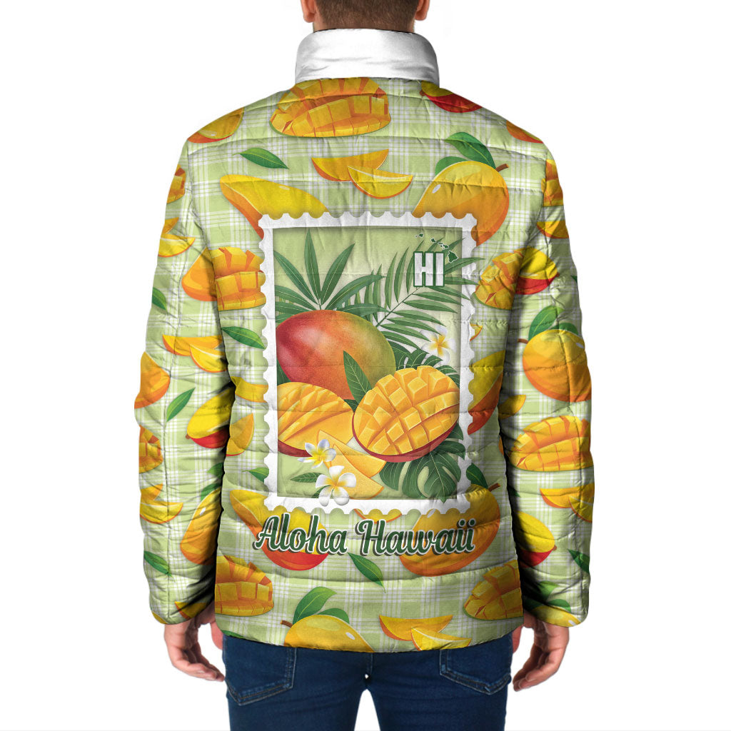Aloha Hawaii Manako Palaka Motifs Padded Jacket Hawaiian Mango Stylized Stamp LT14 - Polynesian Pride