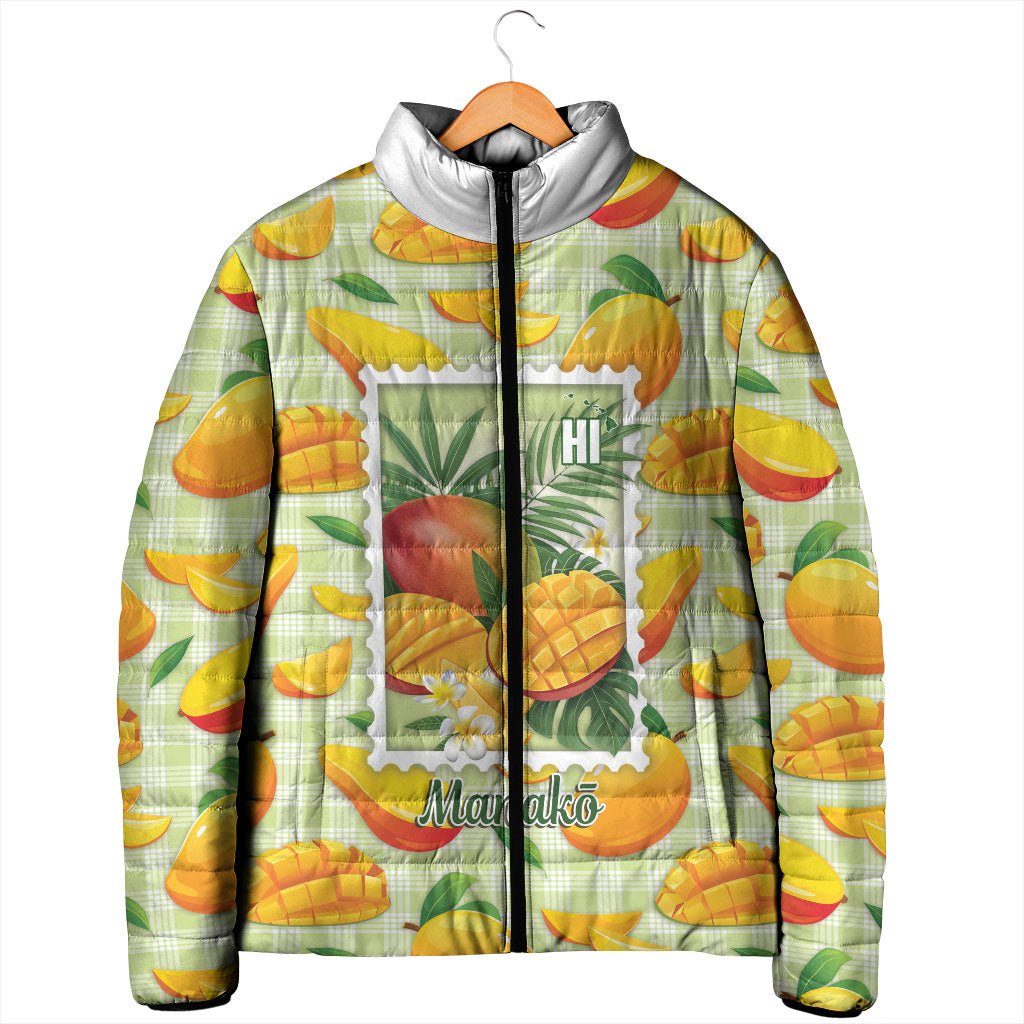 Aloha Hawaii Manako Palaka Motifs Padded Jacket Hawaiian Mango Stylized Stamp LT14 - Polynesian Pride