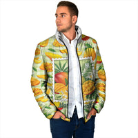 Aloha Hawaii Manako Palaka Motifs Padded Jacket Hawaiian Mango Stylized Stamp LT14 - Polynesian Pride
