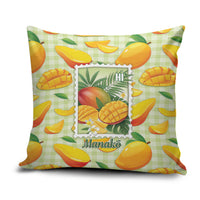 Aloha Hawaii Manako Palaka Motifs Pillow Cover Hawaiian Mango Stylized Stamp LT14 Yellow - Polynesian Pride