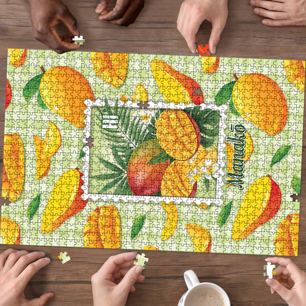Aloha Hawaii Manako Palaka Motifs Puzzle Hawaiian Mango Stylized Stamp LT14 - Polynesian Pride