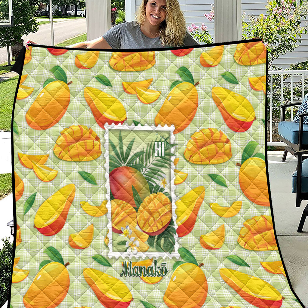 Aloha Hawaii Manako Palaka Motifs Quilt Hawaiian Mango Stylized Stamp