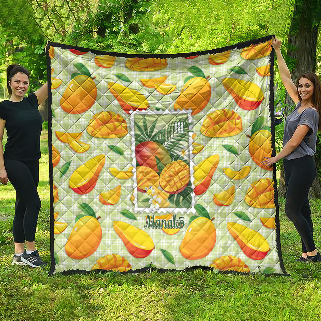 Aloha Hawaii Manako Palaka Motifs Quilt Hawaiian Mango Stylized Stamp LT14 - Polynesian Pride