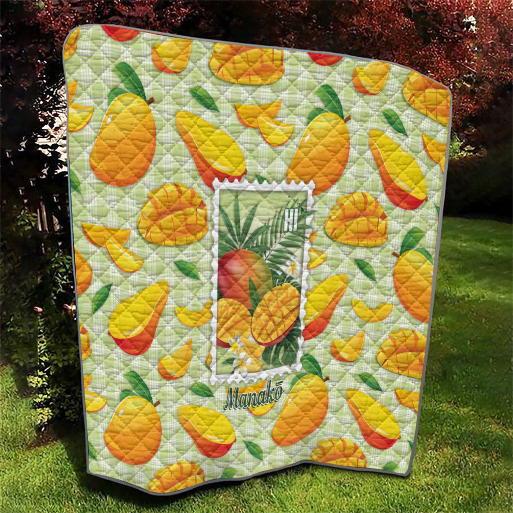 Aloha Hawaii Manako Palaka Motifs Quilt Hawaiian Mango Stylized Stamp LT14 - Polynesian Pride