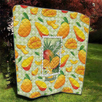 Aloha Hawaii Manako Palaka Motifs Quilt Hawaiian Mango Stylized Stamp LT14 - Polynesian Pride