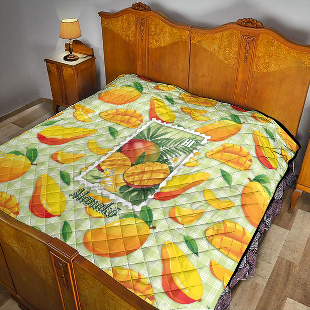 Aloha Hawaii Manako Palaka Motifs Quilt Hawaiian Mango Stylized Stamp LT14 - Polynesian Pride