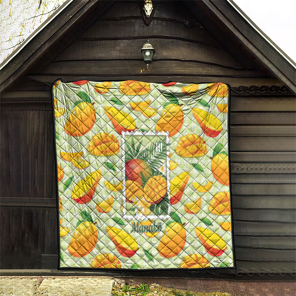 Aloha Hawaii Manako Palaka Motifs Quilt Hawaiian Mango Stylized Stamp LT14 - Polynesian Pride