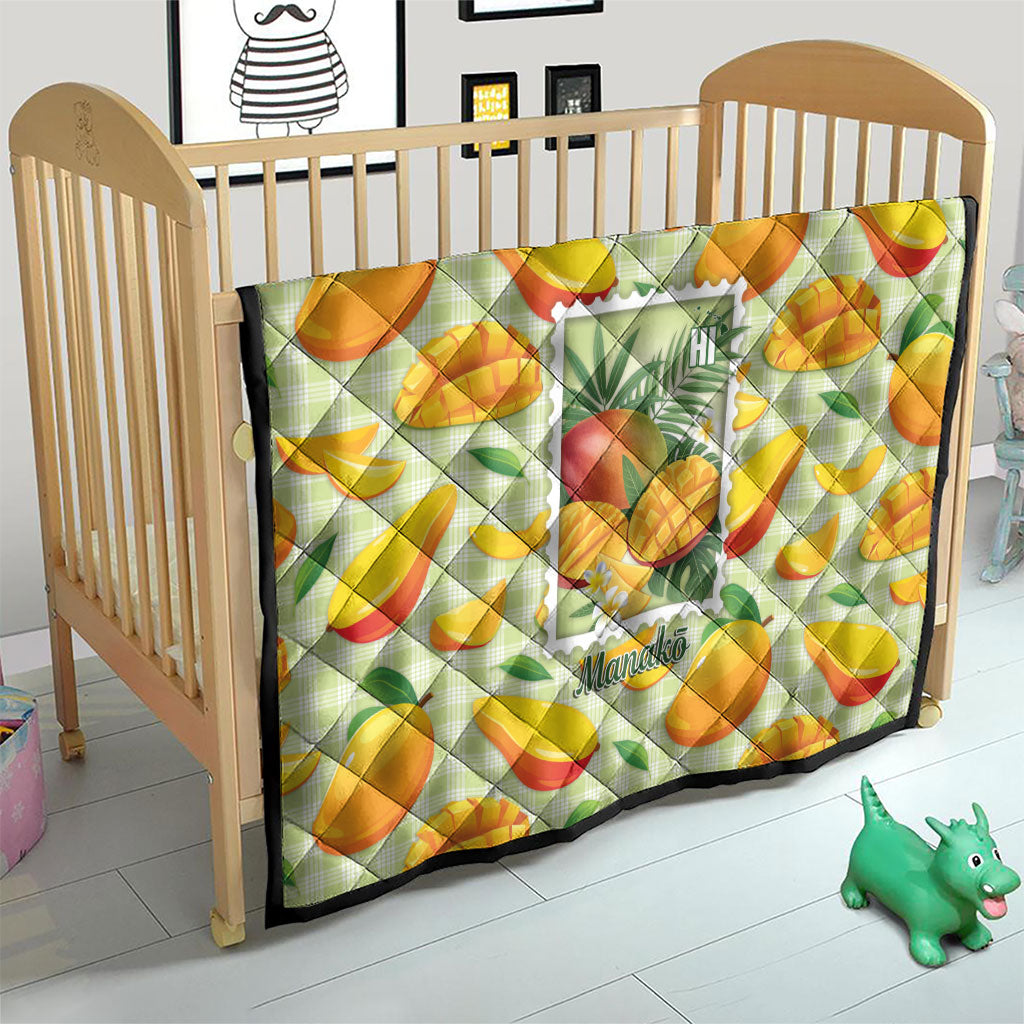 Aloha Hawaii Manako Palaka Motifs Quilt Hawaiian Mango Stylized Stamp LT14 - Polynesian Pride