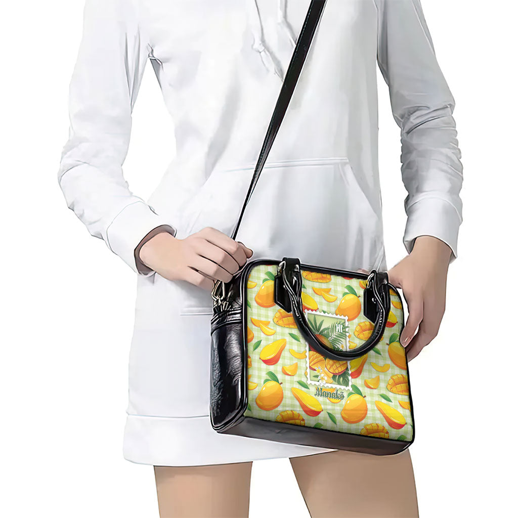 Aloha Hawaii Manako Palaka Motifs Shoulder Handbag Hawaiian Mango Stylized Stamp LT14 - Polynesian Pride