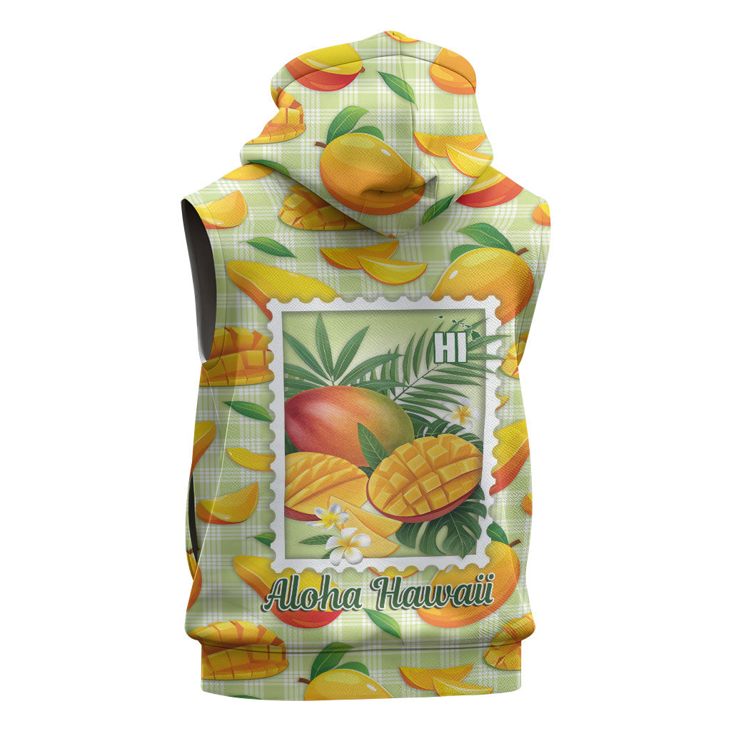 Aloha Hawaii Manako Palaka Motifs Sleeveless Hoodie Hawaiian Mango Stylized Stamp LT14 - Polynesian Pride