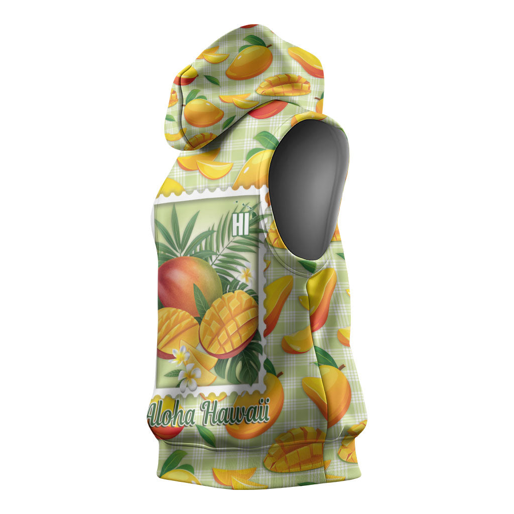 Aloha Hawaii Manako Palaka Motifs Sleeveless Hoodie Hawaiian Mango Stylized Stamp LT14 - Polynesian Pride