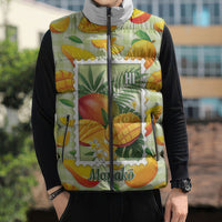 Aloha Hawaii Manako Palaka Motifs Sleeveless Puffer Jacket Hawaiian Mango Stylized Stamp LT14 - Polynesian Pride