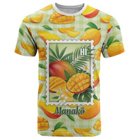Aloha Hawaii Manako Palaka Motifs T Shirt Hawaiian Mango Stylized Stamp LT14 Yellow - Polynesian Pride