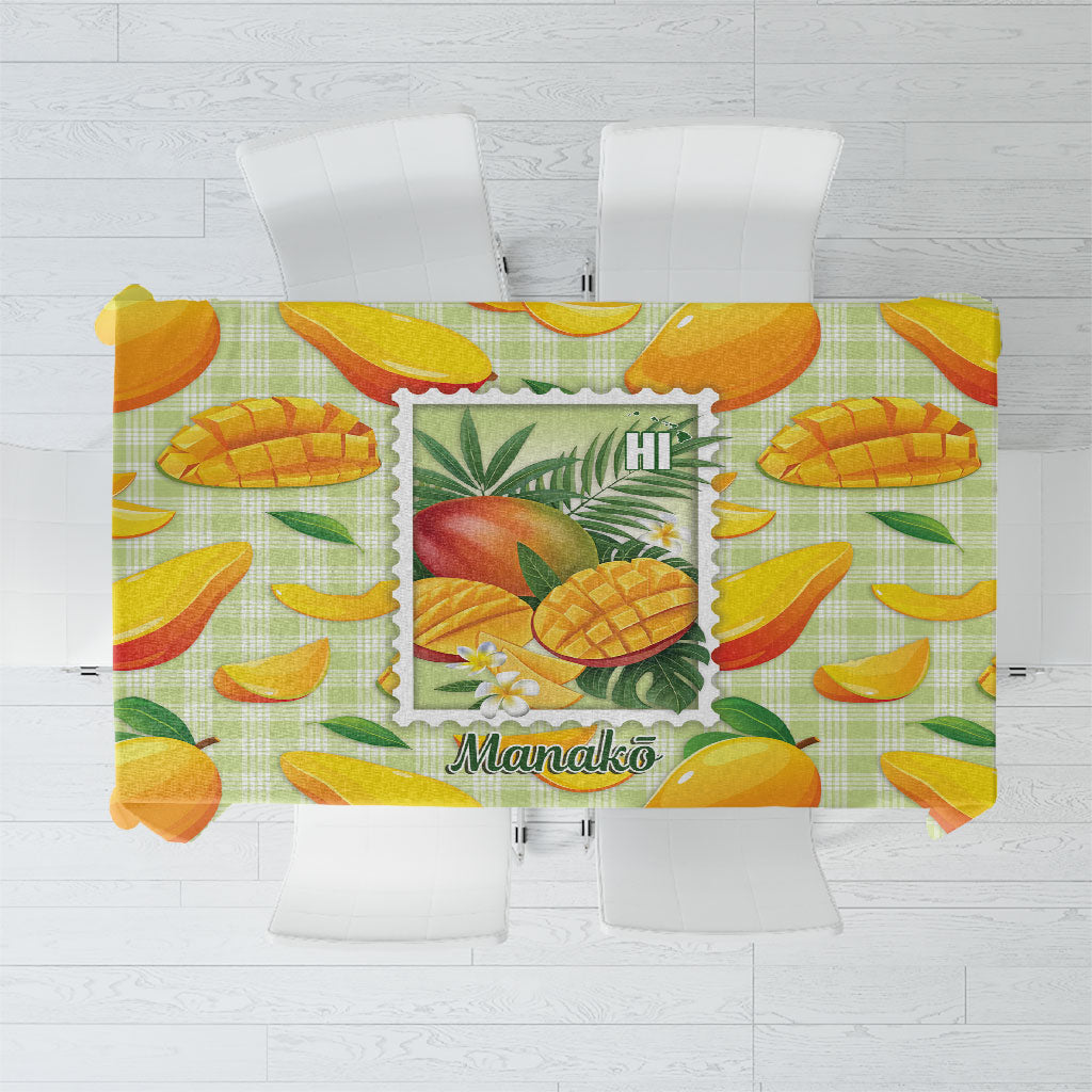 Aloha Hawaii Manako Palaka Motifs Tablecloth Hawaiian Mango Stylized Stamp LT14 Yellow - Polynesian Pride