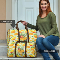 Aloha Hawaii Manako Palaka Motifs Travel Bag Hawaiian Mango Stylized Stamp LT14 - Polynesian Pride
