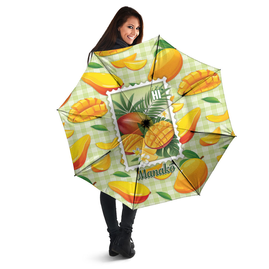 Aloha Hawaii Manako Palaka Motifs Umbrella Hawaiian Mango Stylized Stamp LT14 - Polynesian Pride