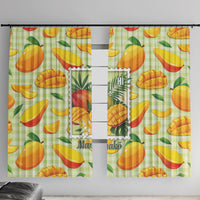 Aloha Hawaii Manako Palaka Motifs Window Curtain Hawaiian Mango Stylized Stamp LT14 With Hooks Yellow - Polynesian Pride