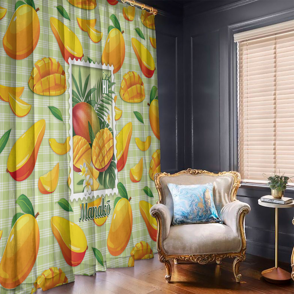 Aloha Hawaii Manako Palaka Motifs Window Curtain Hawaiian Mango Stylized Stamp LT14 - Polynesian Pride