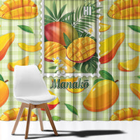 Aloha Hawaii Manako Palaka Motifs Window Curtain Hawaiian Mango Stylized Stamp LT14 - Polynesian Pride