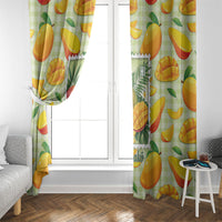 Aloha Hawaii Manako Palaka Motifs Window Curtain Hawaiian Mango Stylized Stamp LT14 - Polynesian Pride