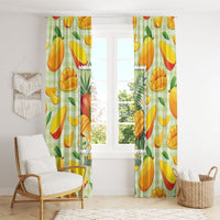 Aloha Hawaii Manako Palaka Motifs Window Curtain Hawaiian Mango Stylized Stamp LT14 - Polynesian Pride