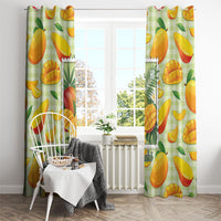 Aloha Hawaii Manako Palaka Motifs Window Curtain Hawaiian Mango Stylized Stamp LT14 - Polynesian Pride