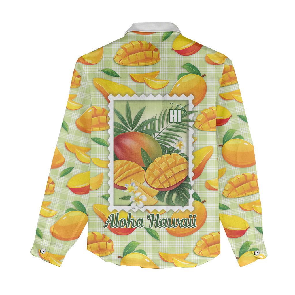 Aloha Hawaii Manako Palaka Motifs Women Casual Shirt Hawaiian Mango Stylized Stamp LT14 - Polynesian Pride