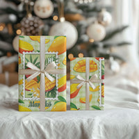 Aloha Hawaii Manako Palaka Motifs Wrapping Paper Hawaiian Mango Stylized Stamp LT14 - Polynesian Pride