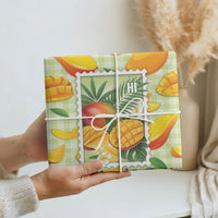 Aloha Hawaii Manako Palaka Motifs Wrapping Paper Hawaiian Mango Stylized Stamp LT14 - Polynesian Pride