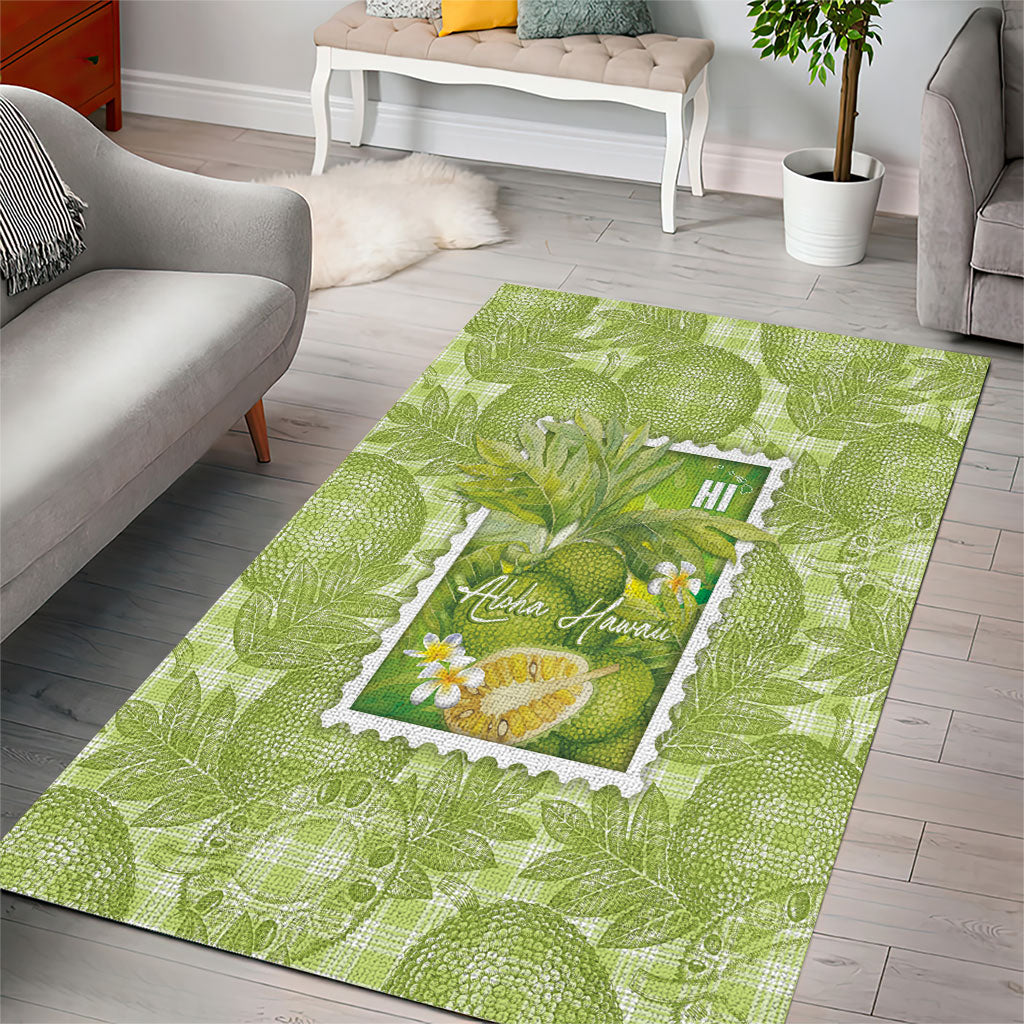 Aloha Hawaii Ulu Palaka Motifs Area Rug Hawaiian Breadfruit Stylized Stamp LT14 - Polynesian Pride
