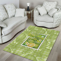 Aloha Hawaii Ulu Palaka Motifs Area Rug Hawaiian Breadfruit Stylized Stamp LT14 - Polynesian Pride