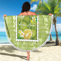 Aloha Hawaii Ulu Palaka Motifs Beach Blanket Hawaiian Breadfruit Stylized Stamp LT14 - Polynesian Pride