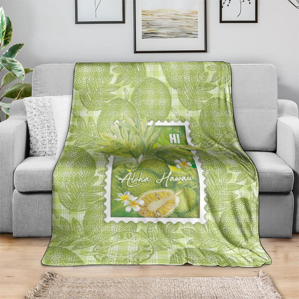 Aloha Hawaii Ulu Palaka Motifs Blanket Hawaiian Breadfruit Stylized Stamp LT14 - Polynesian Pride