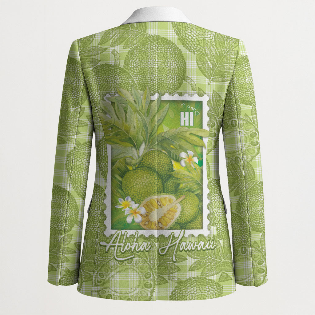 Aloha Hawaii Ulu Palaka Motifs Blazer Hawaiian Breadfruit Stylized Stamp LT14 - Polynesian Pride