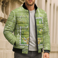 Aloha Hawaii Ulu Palaka Motifs Bomber Puffer Jacket Hawaiian Breadfruit Stylized Stamp LT14 - Polynesian Pride