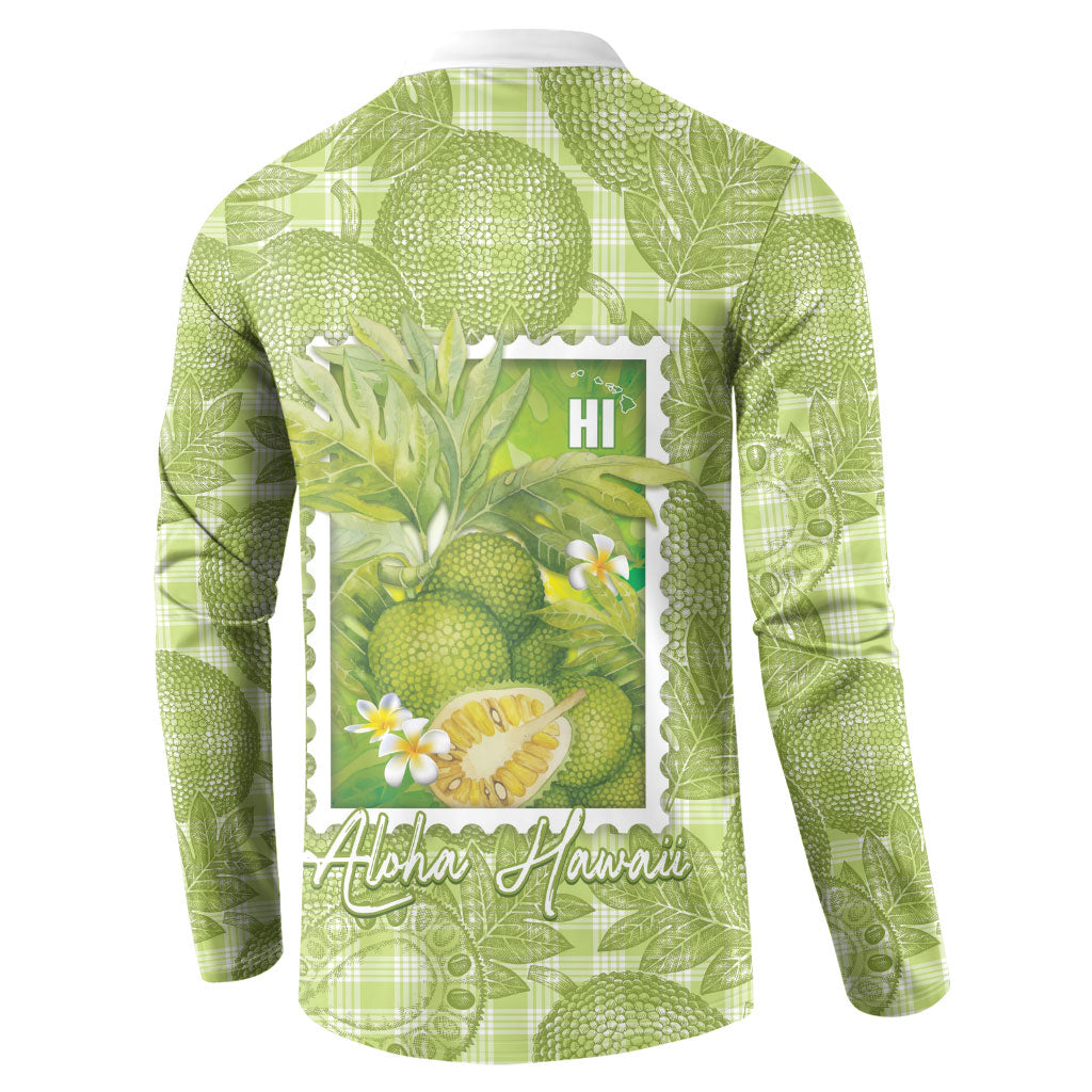 Aloha Hawaii Ulu Palaka Motifs Button Sweatshirt Hawaiian Breadfruit Stylized Stamp LT14 - Polynesian Pride