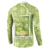 Aloha Hawaii Ulu Palaka Motifs Button Sweatshirt Hawaiian Breadfruit Stylized Stamp LT14 - Polynesian Pride