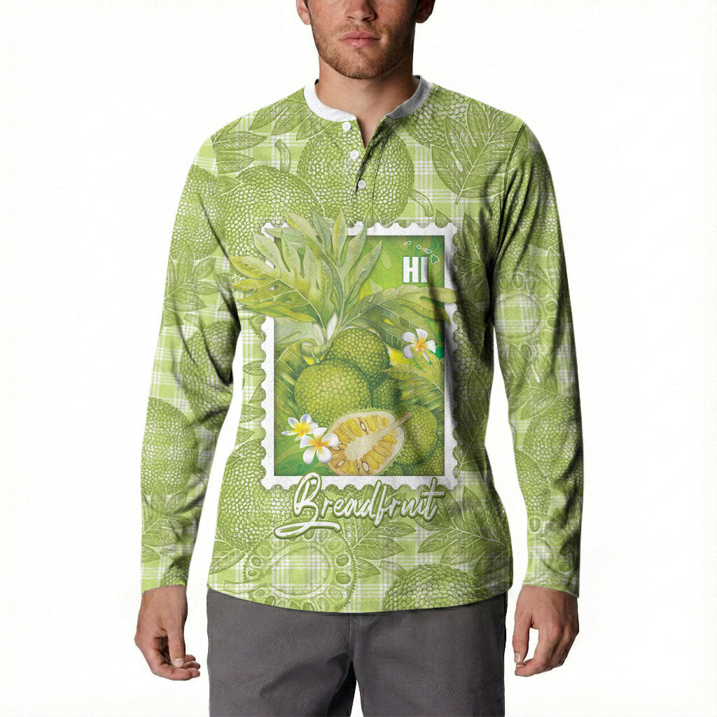 Aloha Hawaii Ulu Palaka Motifs Button Sweatshirt Hawaiian Breadfruit Stylized Stamp LT14 - Polynesian Pride