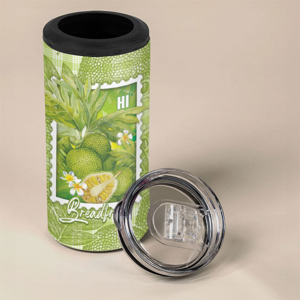 Aloha Hawaii Ulu Palaka Motifs 4 in 1 Can Cooler Tumbler Hawaiian Breadfruit Stylized Stamp LT14 - Polynesian Pride