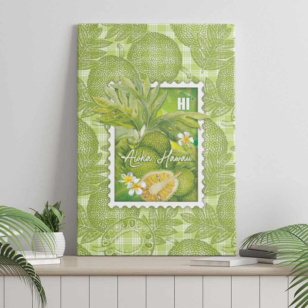 Aloha Hawaii Ulu Palaka Motifs Canvas Wall Art Hawaiian Breadfruit Stylized Stamp LT14 - Polynesian Pride