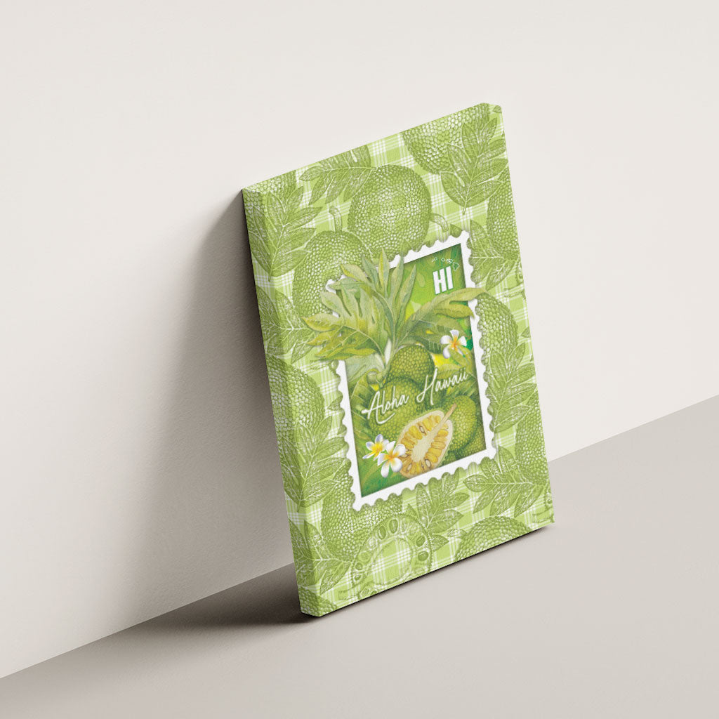 Aloha Hawaii Ulu Palaka Motifs Canvas Wall Art Hawaiian Breadfruit Stylized Stamp LT14 - Polynesian Pride