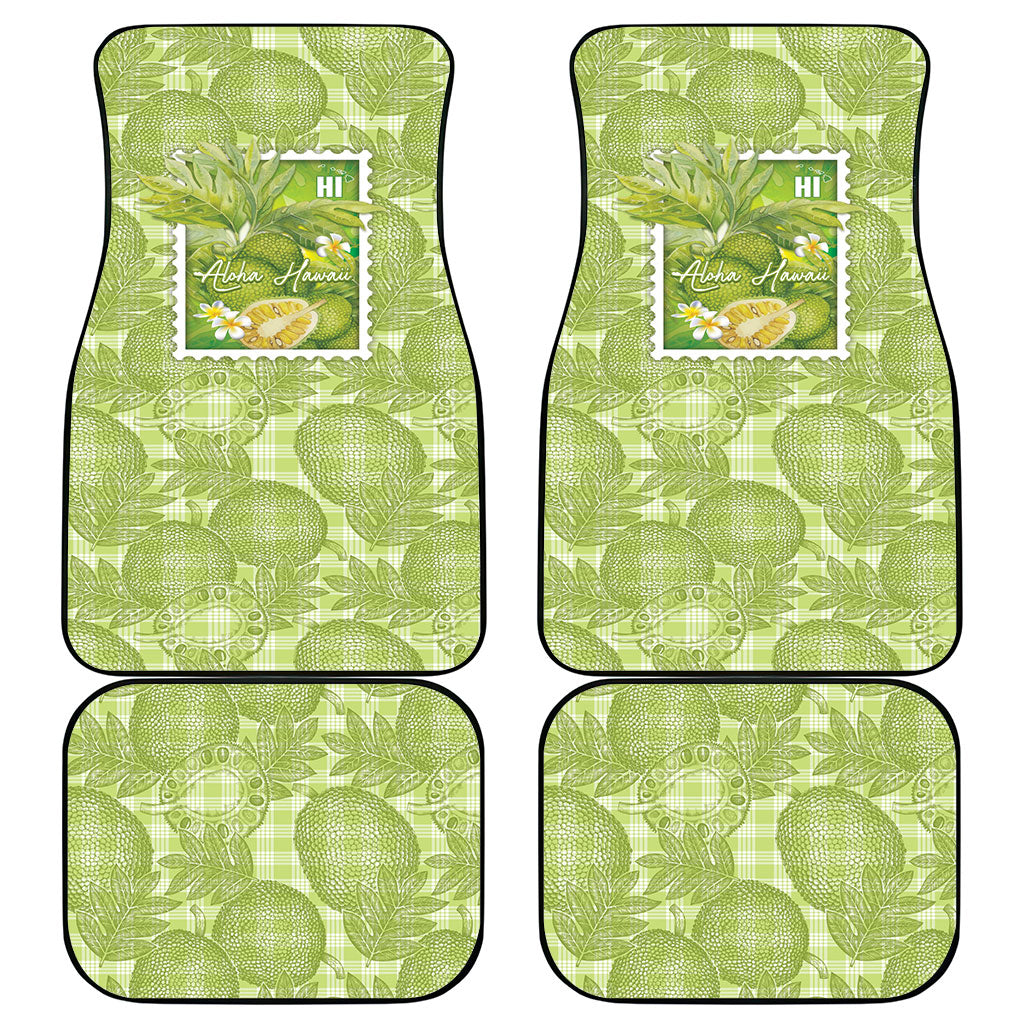 Aloha Hawaii Ulu Palaka Motifs Car Mats Hawaiian Breadfruit Stylized Stamp LT14 - Polynesian Pride