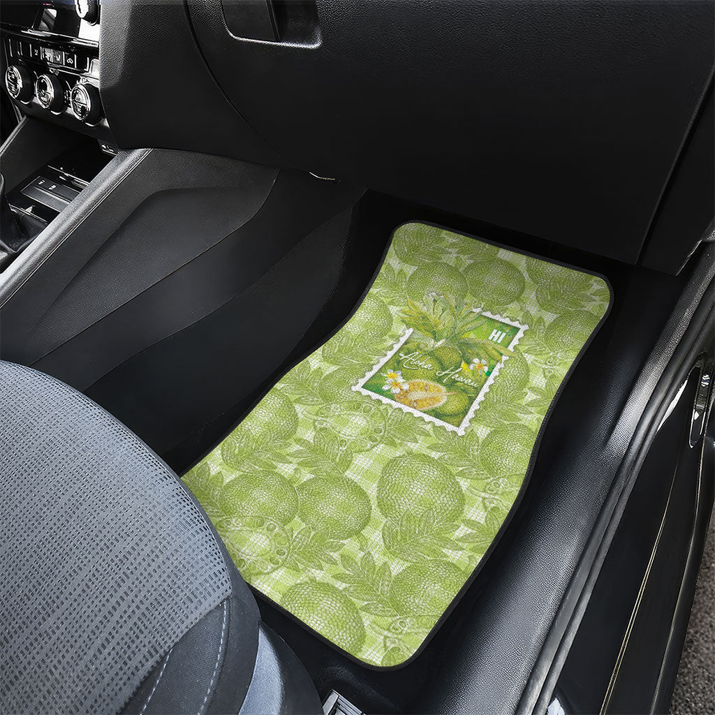 Aloha Hawaii Ulu Palaka Motifs Car Mats Hawaiian Breadfruit Stylized Stamp LT14 - Polynesian Pride