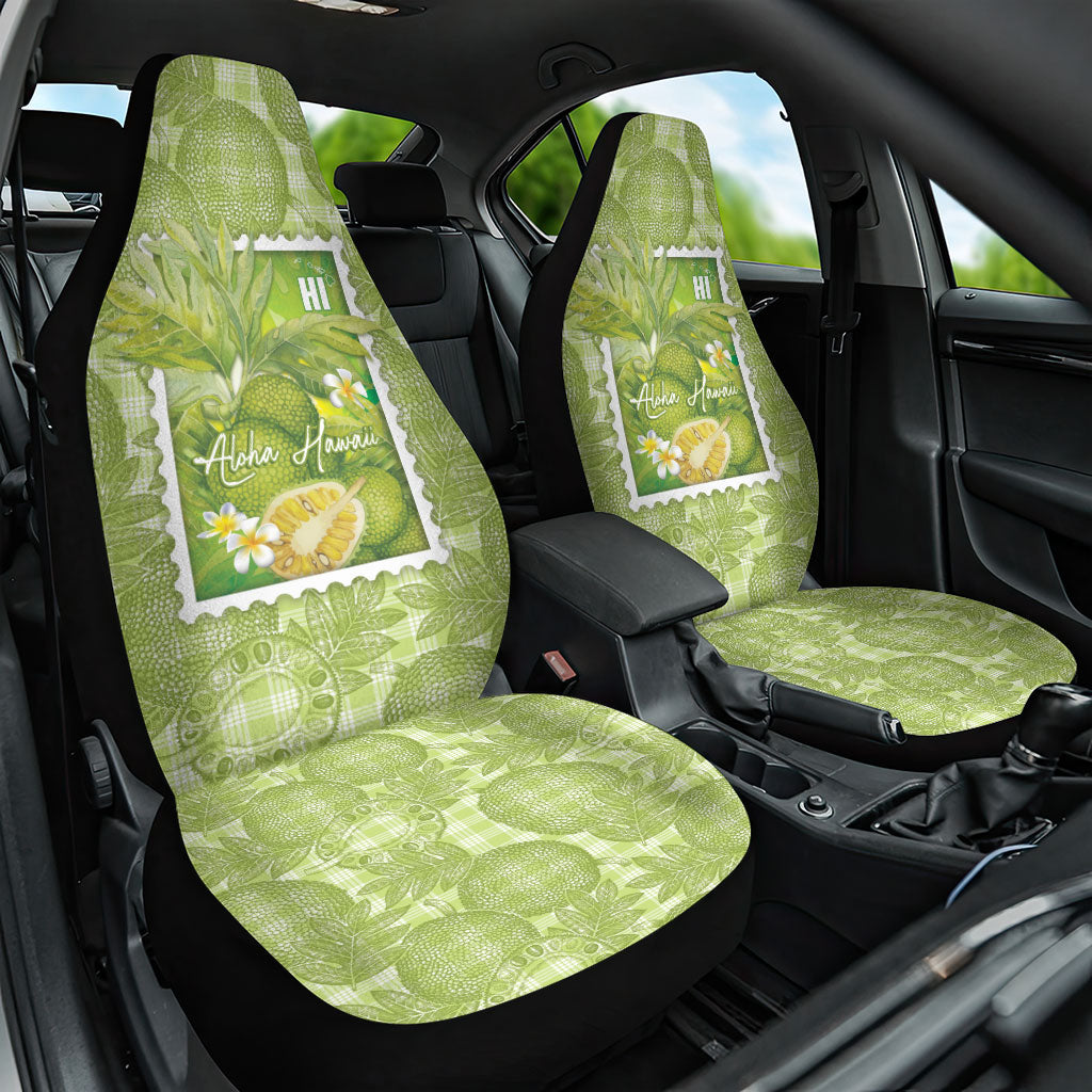 Aloha Hawaii Ulu Palaka Motifs Car Seat Cover Hawaiian Breadfruit Stylized Stamp