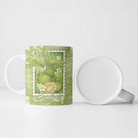 Aloha Hawaii Ulu Palaka Motifs Ceramic Mug Hawaiian Breadfruit Stylized Stamp LT14 - Polynesian Pride