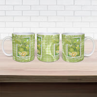 Aloha Hawaii Ulu Palaka Motifs Ceramic Mug Hawaiian Breadfruit Stylized Stamp LT14 - Polynesian Pride