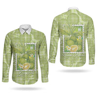 Aloha Hawaii Ulu Palaka Motifs Couples Matching Mermaid Dress and Long Sleeve Button Shirt Hawaiian Breadfruit Stylized Stamp LT14 - Polynesian Pride