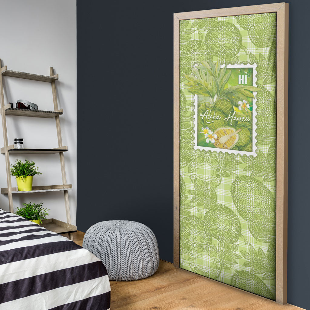 Aloha Hawaii Ulu Palaka Motifs Door Cover Hawaiian Breadfruit Stylized Stamp LT14 - Polynesian Pride
