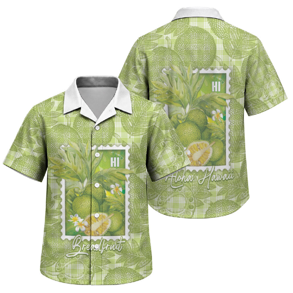 Aloha Hawaii Ulu Palaka Motifs Family Matching Summer Maxi Dress and Hawaiian Shirt Hawaiian Breadfruit Stylized Stamp LT14 Son's Shirt Green - Polynesian Pride