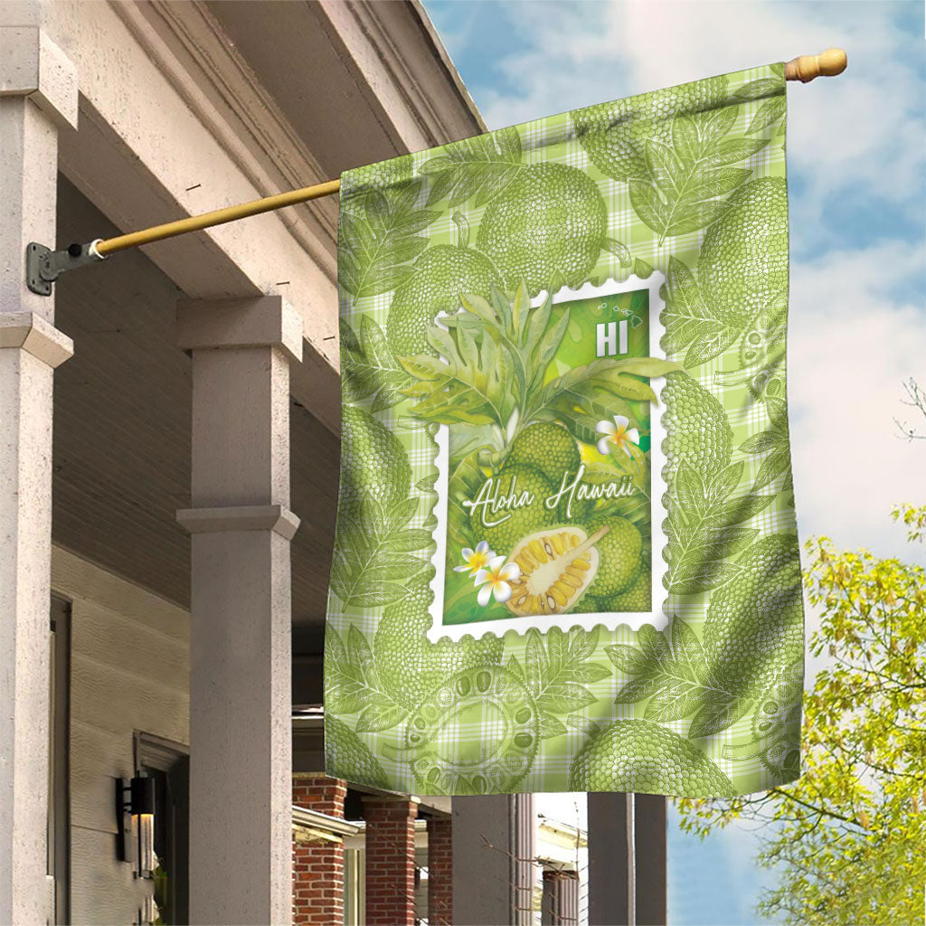 Aloha Hawaii Ulu Palaka Motifs Garden Flag Hawaiian Breadfruit Stylized Stamp LT14 House Flag Green - Polynesian Pride